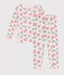 Children's snug-fitting pyjamas in cotton with a floral print FLEUR pink/MULTICO white