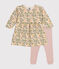 Babies' Long-Sleeved Tube Knit Dress and Cotton Leggings AVALANCHE white/MULTICO
