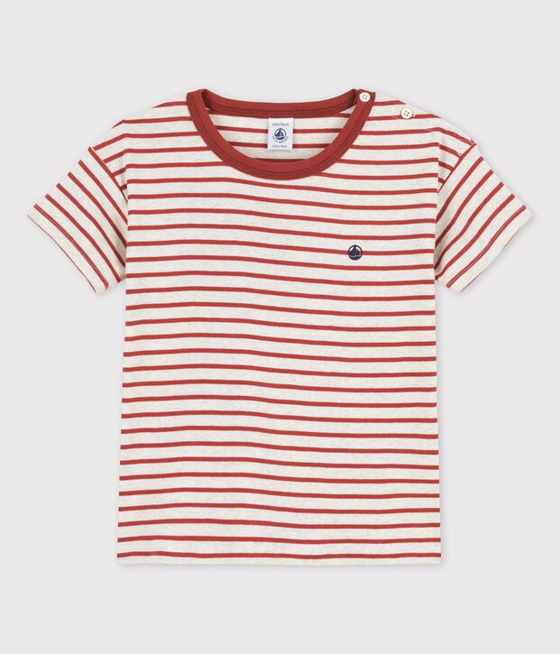 Boys' Short-Sleeved Cotton T-Shirt beige/brown