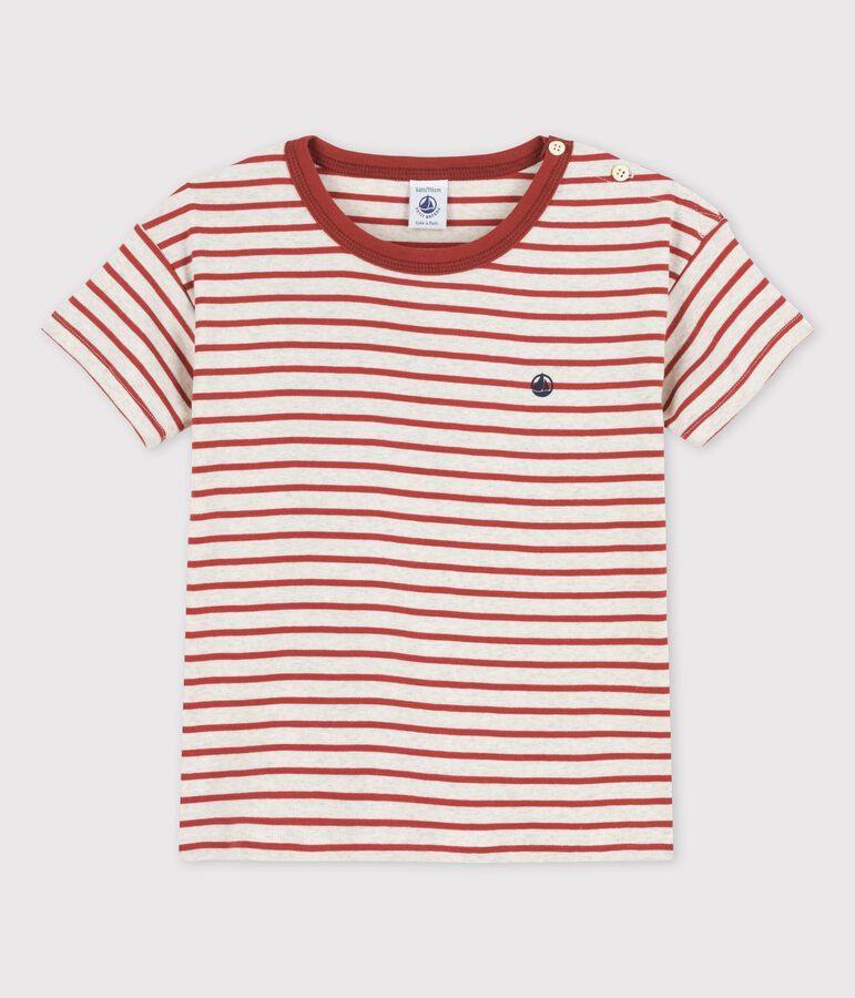 Boys' Short-Sleeved Cotton T-Shirt beige/brown