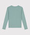 Women's plain rib knit long-sleeved Iconic T-shirt PAUL green
