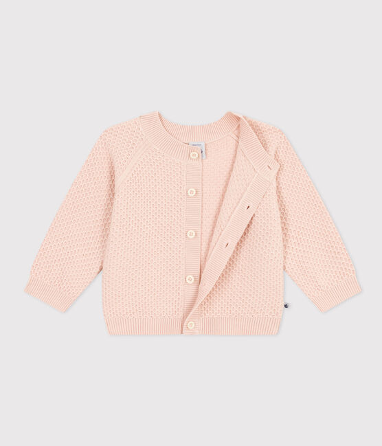 Babies' Knitted Cotton Cardigan SALINE pink