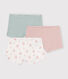 Children's floral cotton shorties - 3-pack