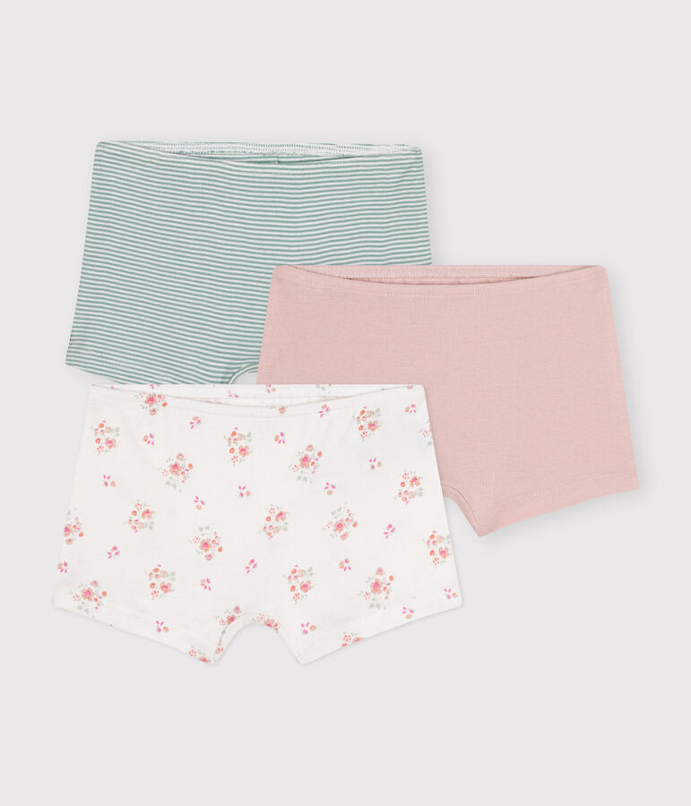 Children's floral cotton shorties - 3-pack multicolor