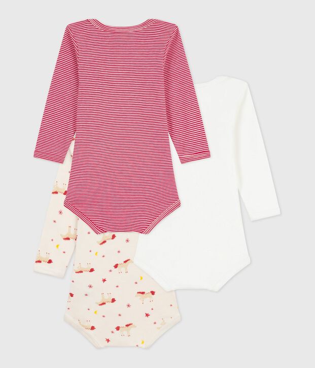 Pack of long-sleeved printed cotton bodies for babies multicolor