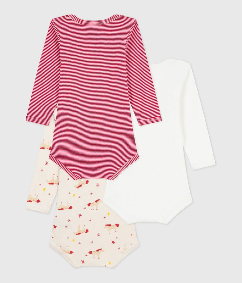 Pack of long-sleeved printed cotton bodies for babies multicolor