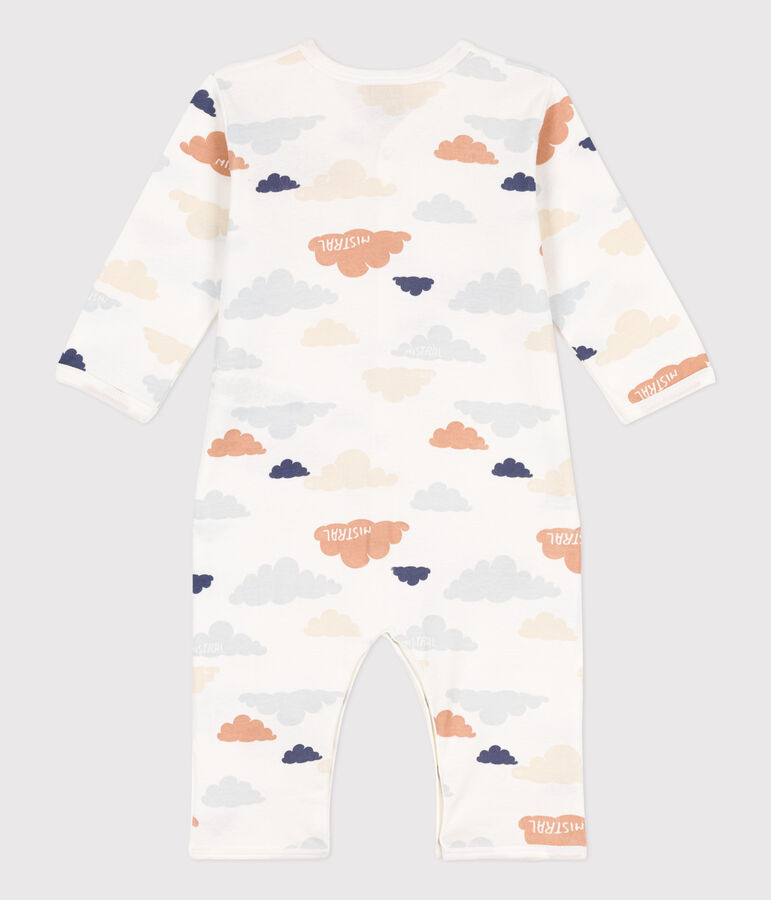 Babies' Printed Footless Cotton Sleepsuit white/blue
