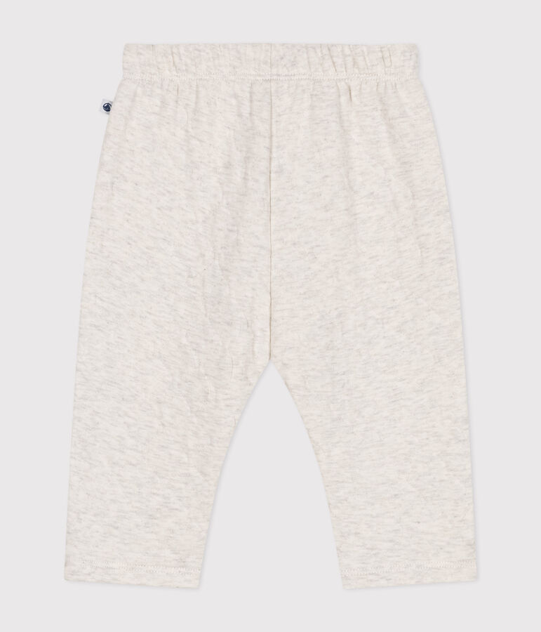 Babies' quilted tube knit trousers beige