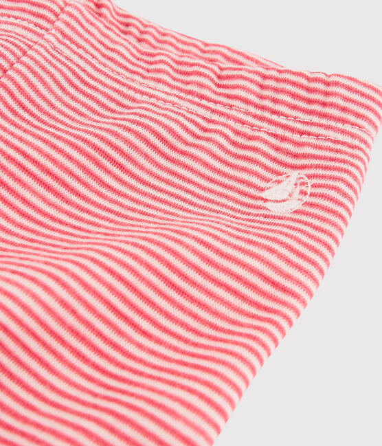 Baby girl's pinstriped leggings POPPY pink/MARSHMALLOW white