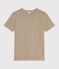 Women's short-sleeved plain cotton T-shirt beige