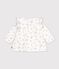 Babies' long-sleeved floral-print cotton blouse Ecru/multicolor