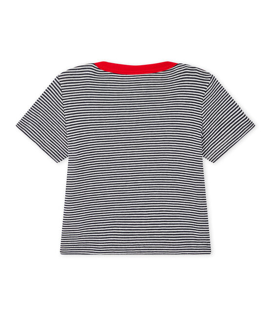 Baby boy's striped T-shirt SMOKING blue/LAIT white
