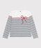 Women's cotton Breton T-shirt top white/multicolor