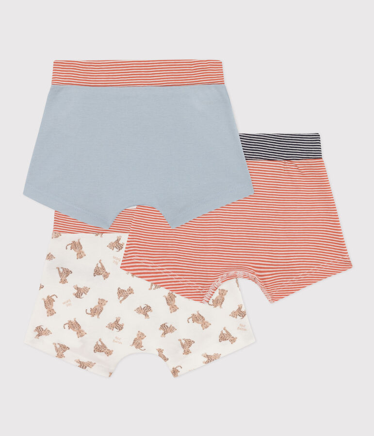 Boys' Leopard Themed Cotton Boxer Shorts - 3-Pack multicolor