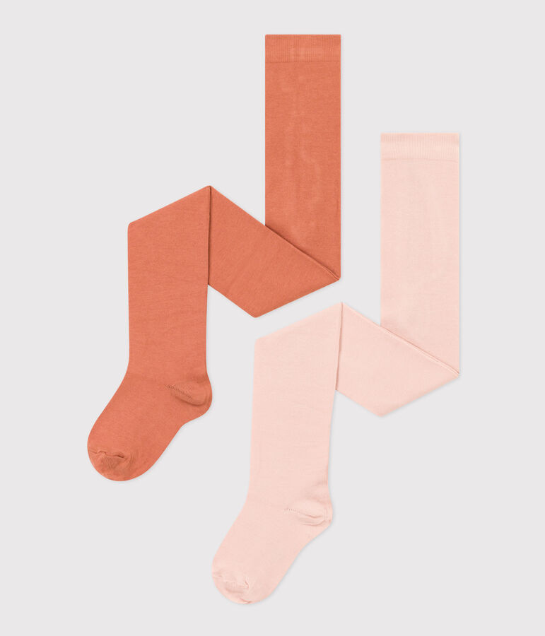 Girls'  Cotton Tights - 2-Pack multicolor