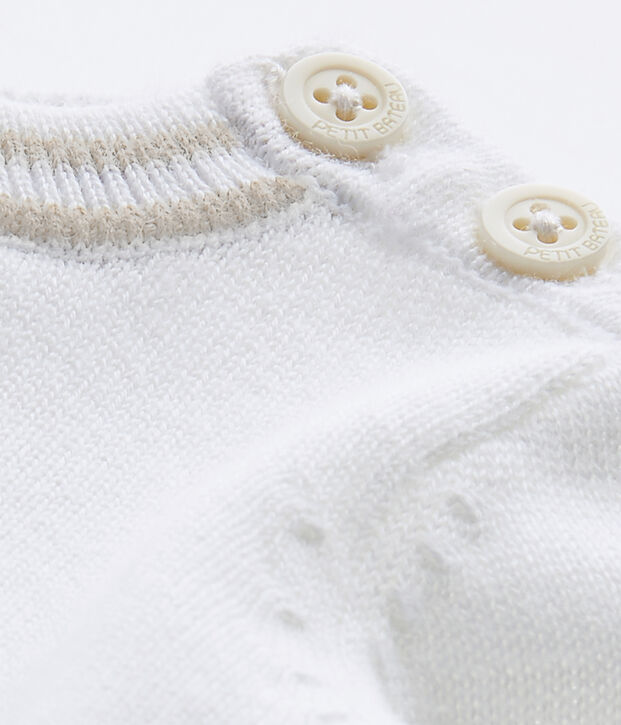 Baby boy's knit sweater white