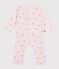 Babies' long 2-piece cotton outfit with a flower print BARELY pink/MULTICO