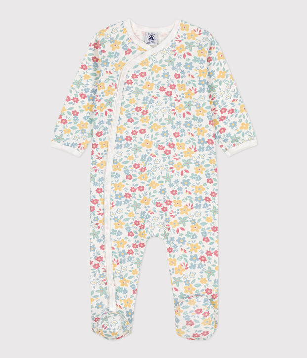Floral Cotton Sleepsuit white/multicolor