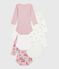 Pack of babies' long-sleeved floral-print cotton bodies variante 1