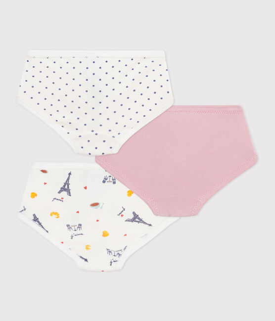 Pack of children's high-waisted Paris-print cotton pants variante 1