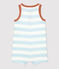 Babies' Striped Jersey Short Playsuit PLEINAIR /MARSHMALLOW