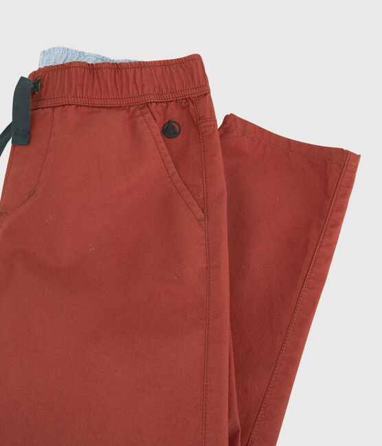 Boys' Regular Cotton Serge Trousers OMBRIE brown
