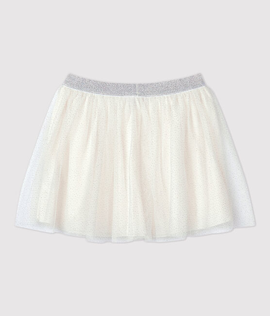 Girls' Tulle Skirt MARSHMALLOW white/ARGENT grey
