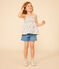 Girls' Sleeveless Cotton Blouse MARSHMALLOW white/MULTICO white