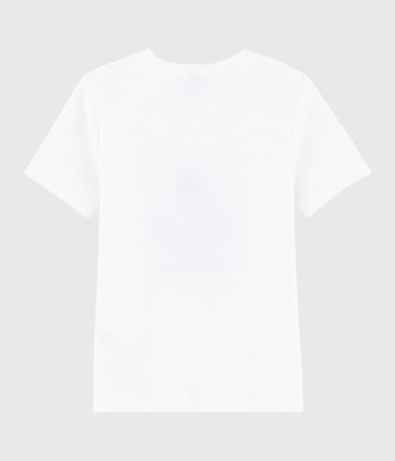 Boys' silkscreen print T-shirt ECUME white