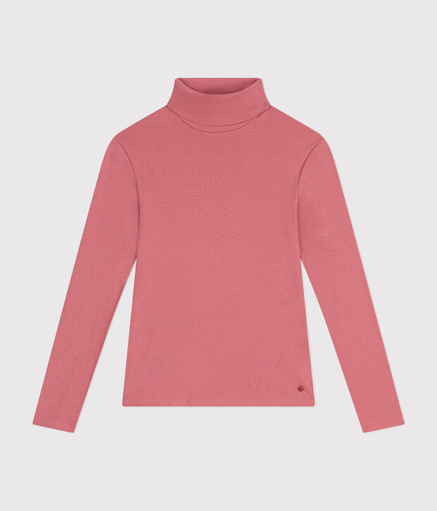 Women's The Iconic rollneck cotton T-shirt pink