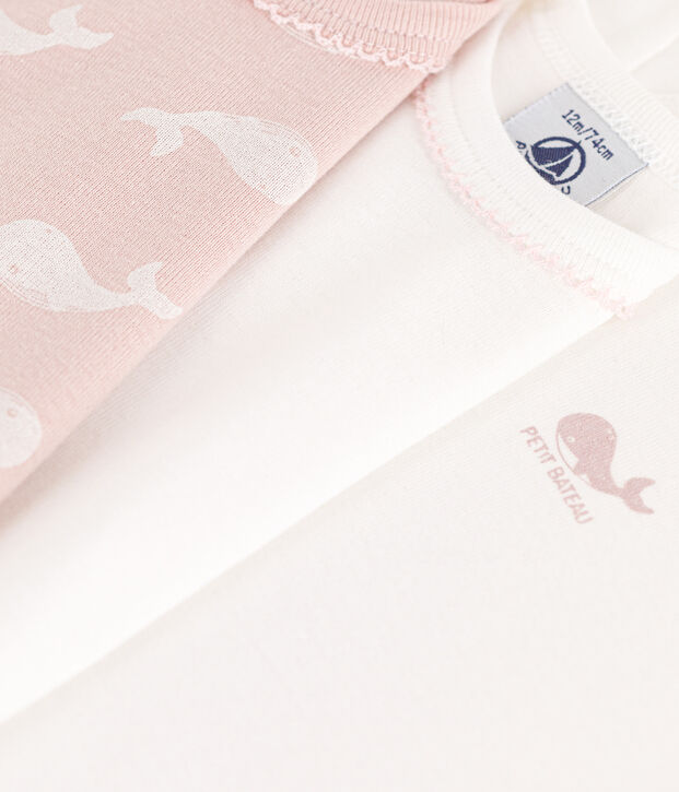 Short-Sleeved Whale Themed Cotton Bodysuits - 3-Pack multicolor