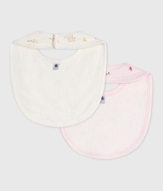 Pack of babies' floral-print cotton bibs variante 1