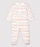 Petit Bateau Baby Girls' Sleepsuit with Woven "Je t'aime" MARSHMALLOW white/TERKUIT red