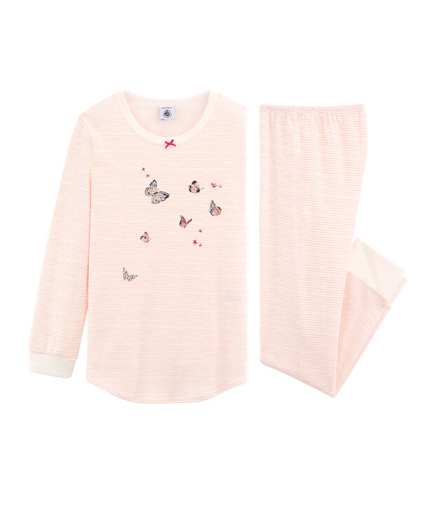 Girls' Pyjamas in Cotton white/pink
