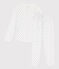 Girls' Spotted Cotton Pyjamas MARSHMALLOW white/EDNA