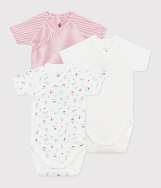 Babies' short-sleeved printed cotton wrapover bodysuits - 3-Pack variante 2