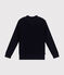 Women's Fisherman's RIb Cotton Pullover SMOKING blue