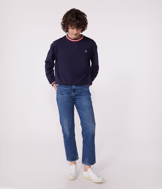Women's plain cotton sweatshirt SMOKING blue
