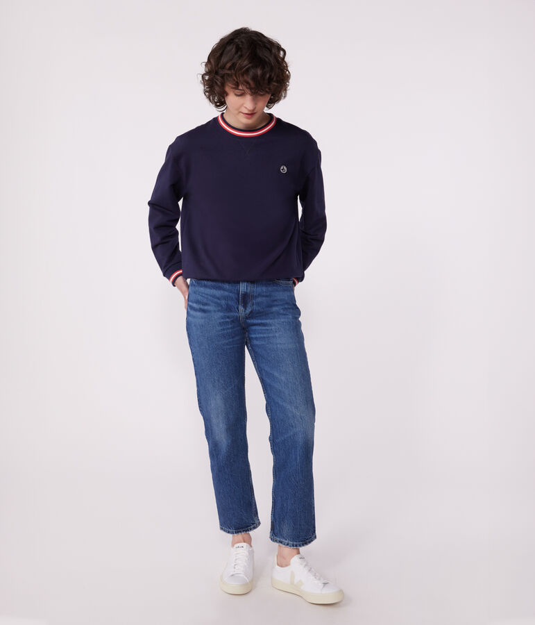 Women's plain cotton sweatshirt blue