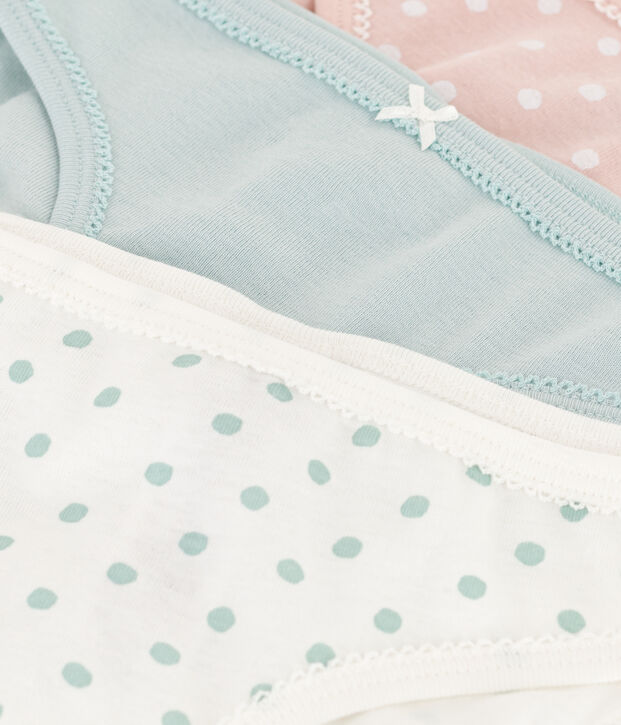 Girls' Spotted Cotton Briefs - Pack of 3 multicolor