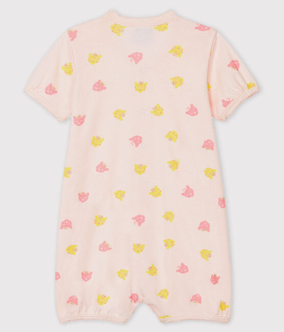 Baby Girls' Rib Knit Playsuit FLEUR pink/MULTICO white