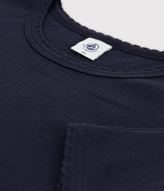 Women's Iconic Organic Cotton T-Shirt With Decorative Stitching SMOKING blue
