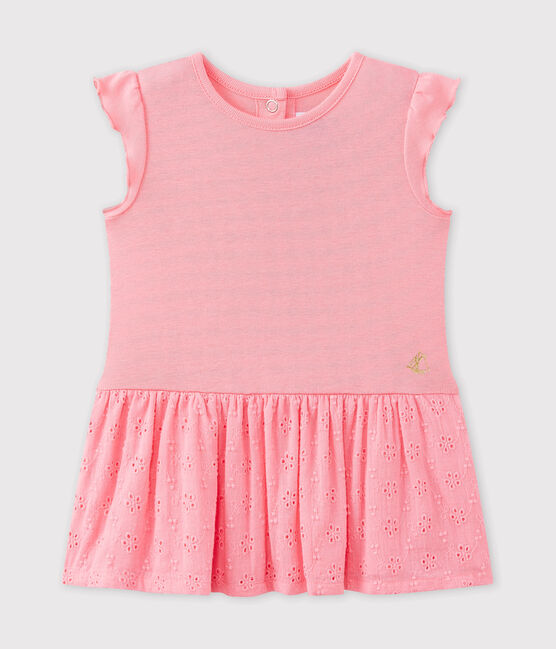 Baby girl's dress with butterfly sleeves PETAL pink