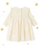 Robe bébé fille bi matière brodée COQUILLE beige
