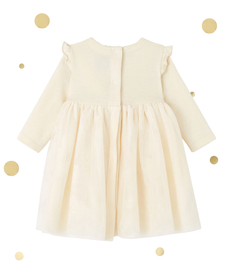 Robe b&eacute;b&eacute; fille bi mati&egrave;re brod&eacute;e white