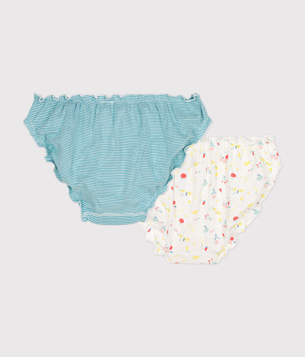 Women's ruffled cotton briefs - 2-pack multicolor