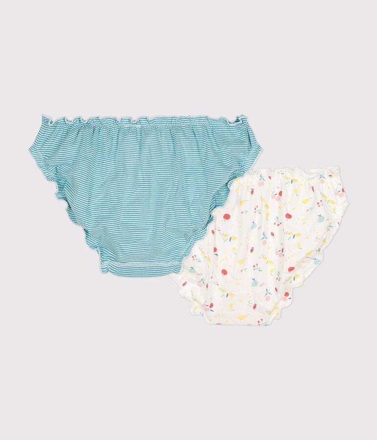Women's ruffled cotton briefs - 2-pack multicolor