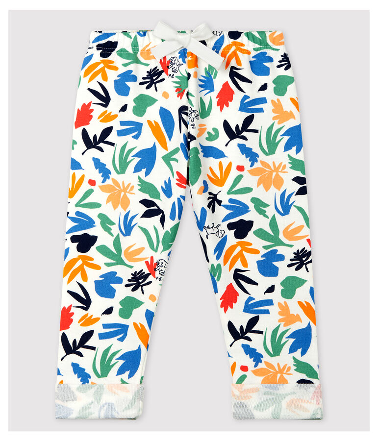 Babies' Cotton Parachute Trousers white/multicolor