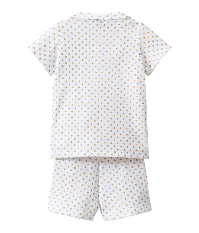 Girl's shortie pyjamas white/yellow