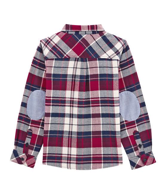 Boy's checked shirt in twill SMOKING blue/TERKUIT red/OGRE